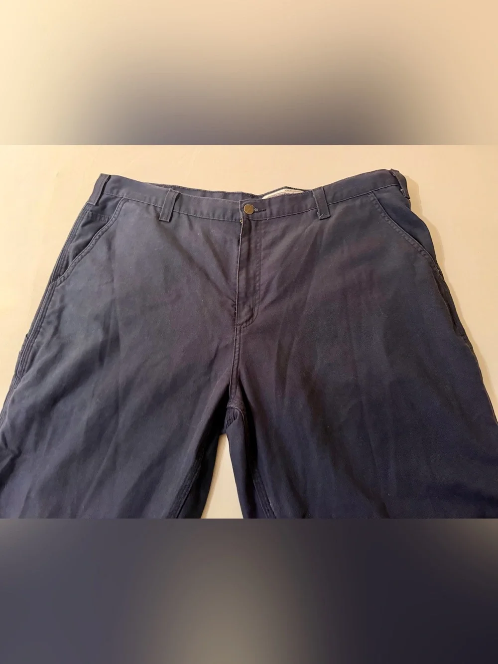Carhartt Men's Work Pants Blue Size 42x32 Relaxed Fit RN#51374 Dungarees